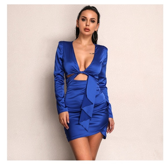 NEW! Royal Blue Mini Dress - Picture 2 of 5